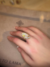 Marquise Cocktail Ring Geometric Abstract Art Sapphires with Diamonds 18 Ct Gold - Collected — Bespoke Variations Available