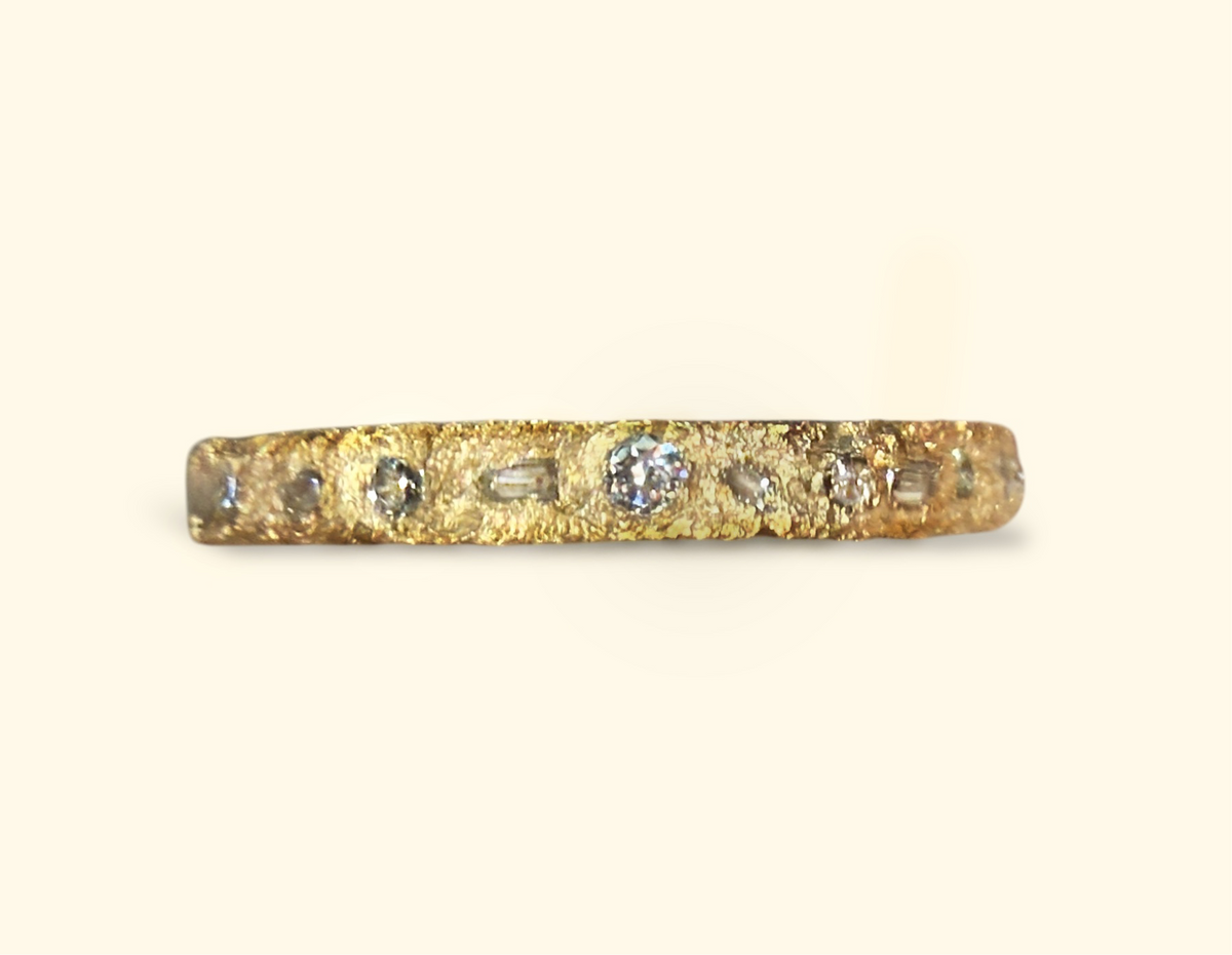 (Exclusive to Tomfoolery London) Versatile Blue Diamonds Or White Diamonds Dual Eternity 18Ct Gold Ring Band