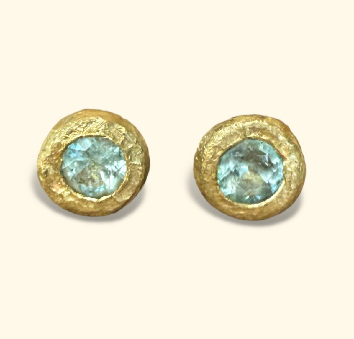 Paraiba Tourmaline Studs 18 Ct Yellow Gold Collected — Bespoke Variations Available
