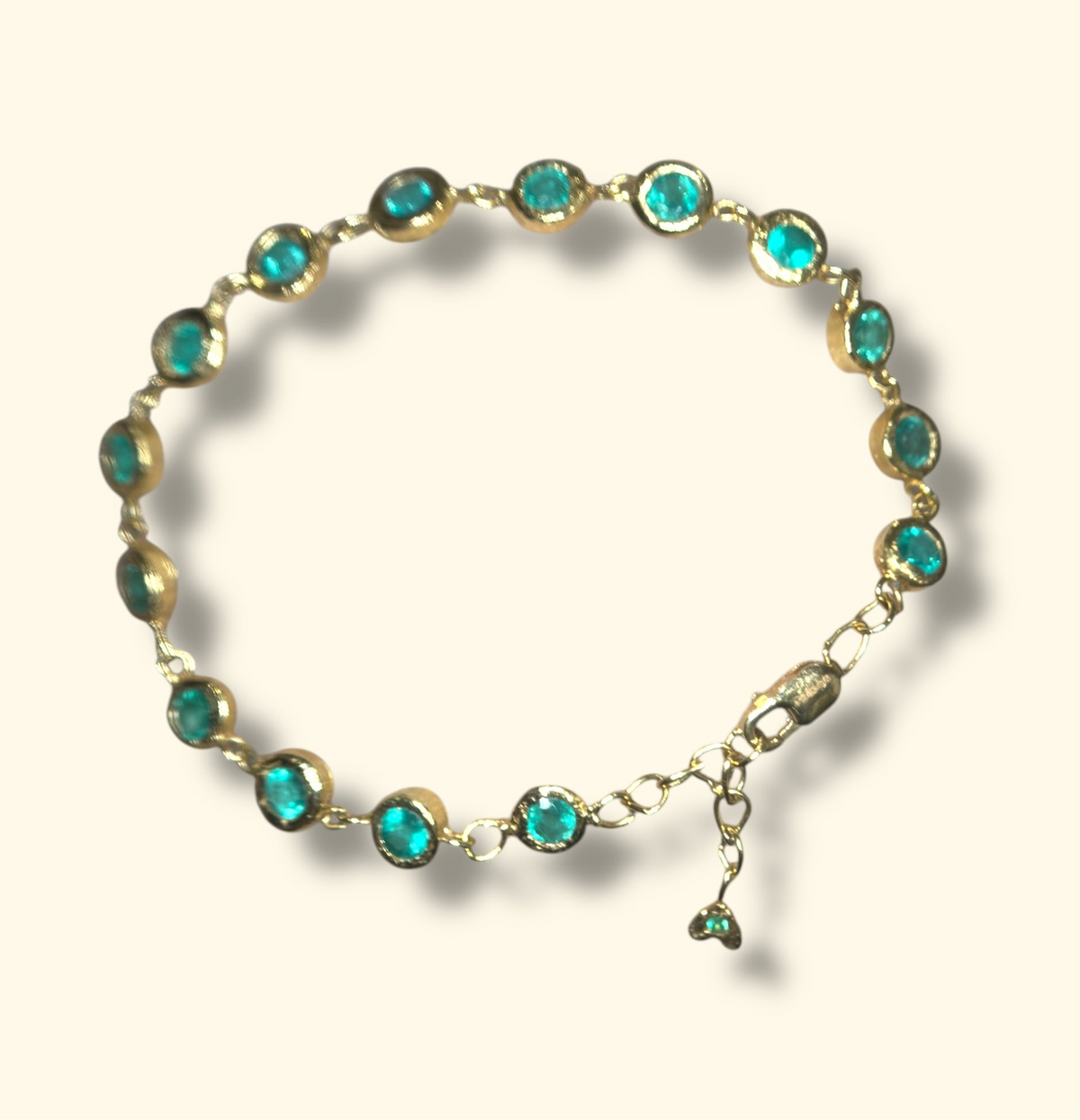 Emerald Bezel Pebbles Tennis Bracelet 18 Ct Gold - Bespoke Variations Available