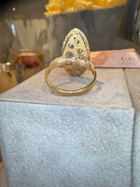 Marquise Cocktail Ring Geometric Abstract Art Sapphires with Diamonds 18 Ct Gold - Collected — Bespoke Variations Available