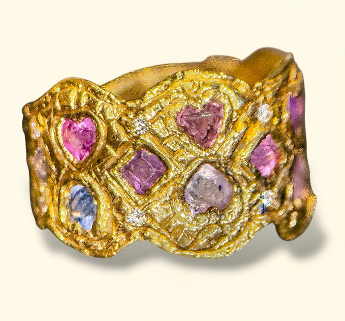 “Empress of Hearts” 18 Ct Gold Sapphires and Diamonds