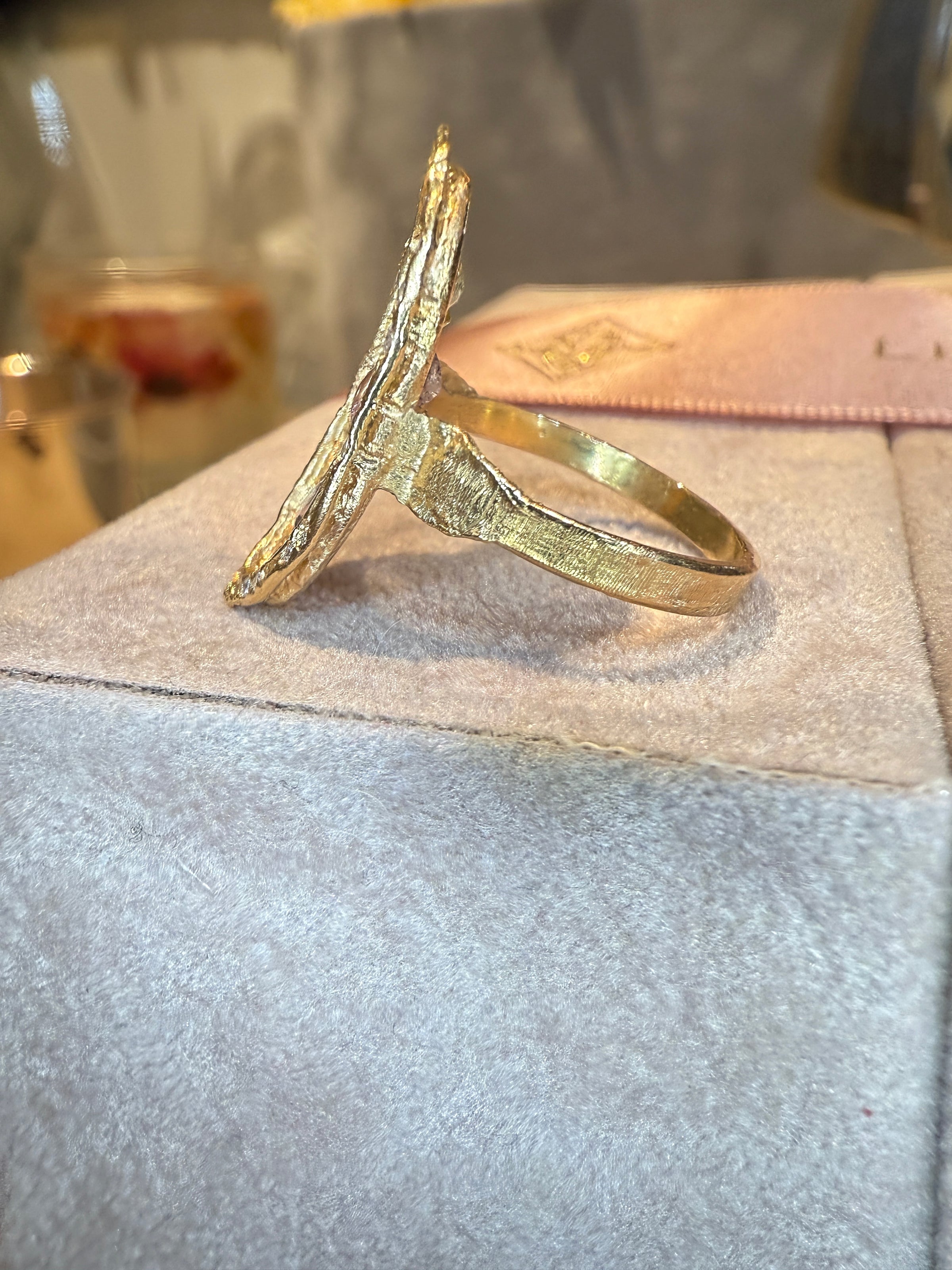 Marquise Cocktail Ring Geometric Abstract Art Sapphires with Diamonds 18 Ct Gold - Collected — Bespoke Variations Available