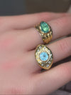 1 Cts Paraiba Eye Ring with Diamonds 18 Ct Gold