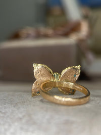 Paraibas Tourmalines and Diamonds “Ocean Butterfly” 18 Ct Gold Ring