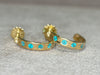 Neon Blue Brazilian Paraiba Tourmalines Hoop Earrings