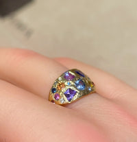 “Galaxy” Dome Abstract Cocktail Ring 18 Ct Gold