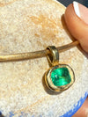 2.24 Cts Emerald Cushion Cut Pendant 18 Ct Gold