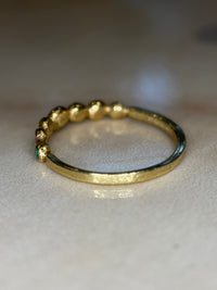 Colombian Emeralds and Diamonds Bubble Band 18 Ct Yellow Gold