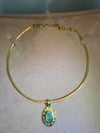 “Azul” Neon Blue Brazilian Paraiba Tourmalines and Mozambique Paraiba Oval Bezel Set Necklace