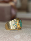 Mermaid Paraiba Tourmaline Oval Cigar Ring 18 Ct Gold