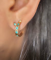 Neon Blue Brazilian Paraiba Tourmalines Hoop Earrings