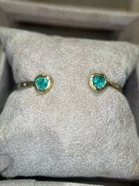 1.35 Cts Emerald Hearts Toi & Moi Love Bracelet Bangle