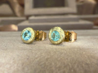 Paraiba Tourmaline Studs 18 Ct Yellow Gold