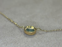 One Of A Kind Beautiful Glowy Blue Oval Paraiba Tourmaline Bezel Set Necklace