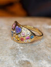 “Galaxy” Dome Abstract Cocktail Ring 18 Ct Gold