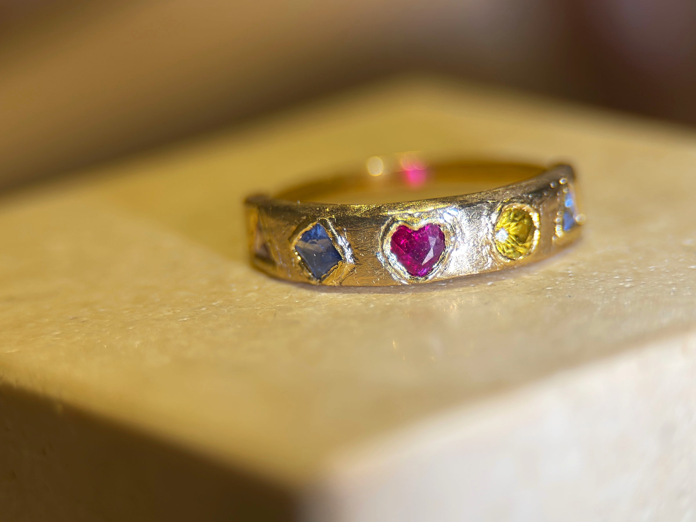 Cubism Abstract Ring Band 18 Ct Yellow Gold