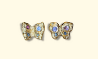 Baby Butterfly Studs Pastel Sapphires (Pair) (Available at Madlords, Paris)