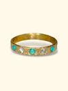 Brazilian Neon Blue Paraibas Tourmalines & Diamonds Ring Band 18 Ct Gold
