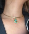 “Azul” Neon Blue Brazilian Paraiba Tourmalines and Mozambique Paraiba Oval Bezel Set Necklace