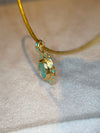 “Azul” Neon Blue Brazilian Paraiba Tourmalines and Mozambique Paraiba Oval Bezel Set Necklace