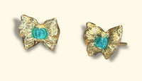Brazilian Paraiba Tourmaline Butterfly Studs Pair (Available at Madlords, Paris)