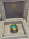 “Esmeralda” Colombian Emerald Cigar Ring Band GIA certified 1.48 Cts with Emeralds and Diamonds