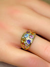“Galaxy” Dome Abstract Cocktail Ring 18 Ct Gold