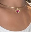 “Passion” 18 Ct Gold Rubellite Tourmaline Heart 3.3 cts Frosted Mat Finish