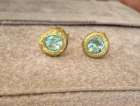 Paraiba Tourmaline Studs 18 Ct Yellow Gold