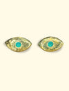 Brazilian Neon Blue Paraiba Tourmaline Princess Eye Stud Earrings (Pair)