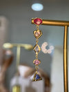 Cubism Mismatched Geometric Sapphires & Tourmaline Earrings 18 Ct Gold