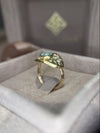 1 Cts Paraiba Eye Ring with Diamonds 18 Ct Gold