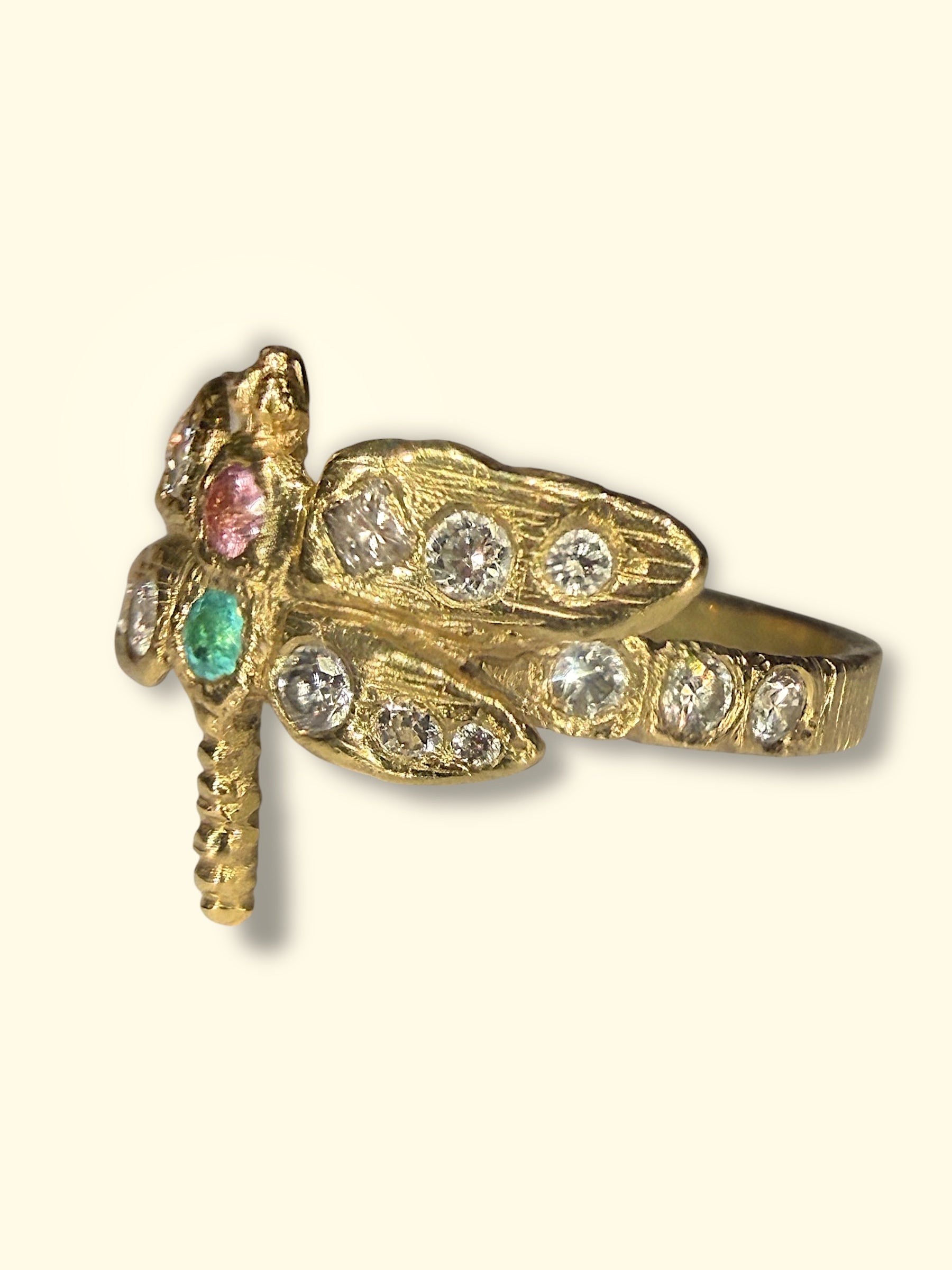 Dragonfly Diamonds Paraiba and Pink Sapphire 18 Ct Gold Ring (Available online and also to View in Person at Stardust, London 101 Walton Street)