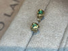 Bezel Set Wobbly Baby Mini Emerald Heart Studs 18 Ct Gold (Pair)