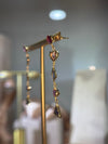 Cubism Mismatched Geometric Sapphires & Tourmaline Earrings 18 Ct Gold