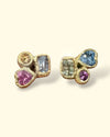 Puzzle - Abstract Art 18 Ct Gold Geometric Sapphire Love Studs