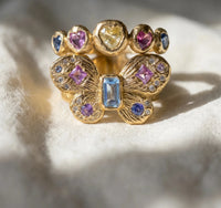 Sapphire Hearts Bubble Band 18 Ct Gold (available at Tomfoolery London)
