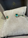 1.35 Cts Emerald Hearts Toi & Moi Love Bracelet Bangle