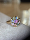 Abstract Lollipop Ring Sapphires 18 Ct Gold