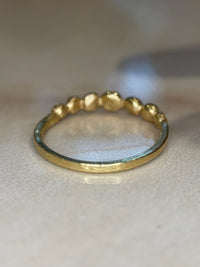 Colombian Emeralds and Diamonds Bubble Band 18 Ct Yellow Gold