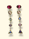 Cubism Mismatched Geometric Sapphires & Tourmaline Earrings 18 Ct Gold