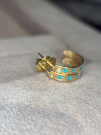 Neon Blue Brazilian Paraiba Tourmalines Hoop Earrings