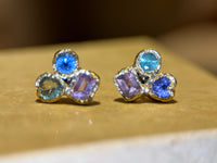 Abstract Puzzle  Mismatched Sapphire Earrings (Pair)