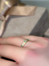 Brazilian Neon Blue Paraibas Tourmalines & Diamonds Ring Band 18 Ct Gold