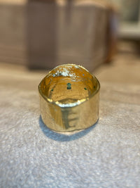 “Esmeralda” Colombian Emerald Cigar Ring Band GIA certified 1.48 Cts with Emeralds and Diamonds