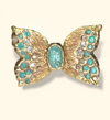 Paraibas Tourmalines and Diamonds “Ocean Butterfly” 18 Ct Gold Ring