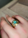 Mermaid Paraiba Tourmaline Oval Cigar Ring 18 Ct Gold