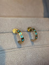 Neon Blue Brazilian Paraiba Tourmalines Hoop Earrings