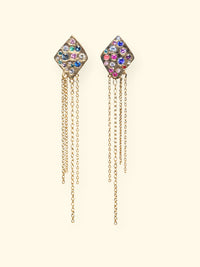Mismatched Polka Dot Kites with Sapphires Diamonds Chain Earrings 18 Ct Gold